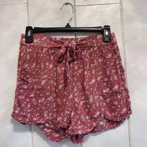 Pink floral shorts